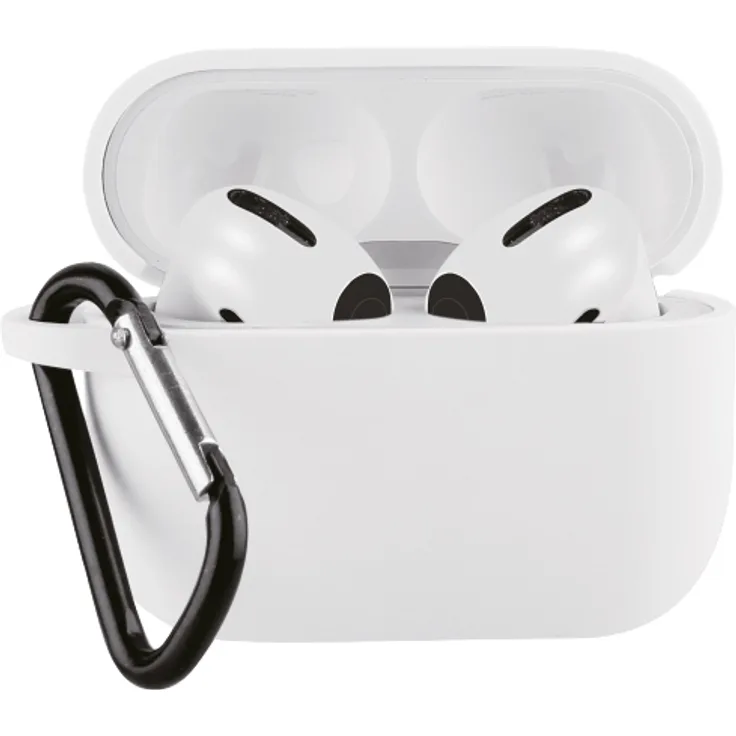 Vivanco Protection Case für Apple AirPods 3, mit Karabiner, Weiß