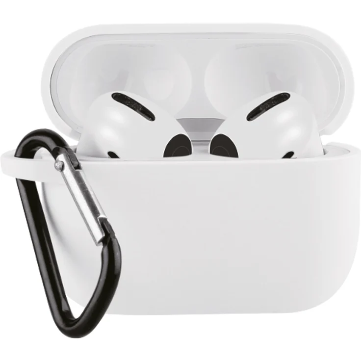 Vivanco Protection Case für Apple AirPods 3, mit Karabiner, Weiß