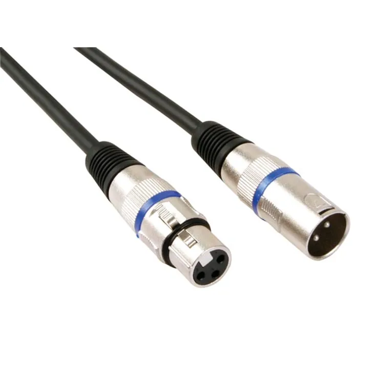 PROFESSIONELLES XLR-KABEL, XLR-STECKER AUF XLR-BUCHSE - SCHWARZ (3m)