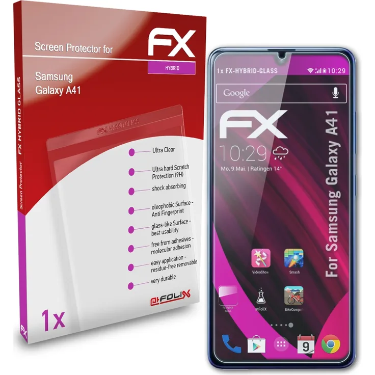 atFoliX Panzerfolie kompatibel mit Samsung Galaxy A41 9H Schutzpanzer