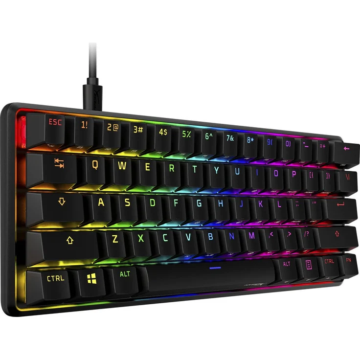 HyperX Alloy Origins 60, LEDs RGB, HyperX RED, USB, US (HKBO1S-RB-US/G) – Bild 2