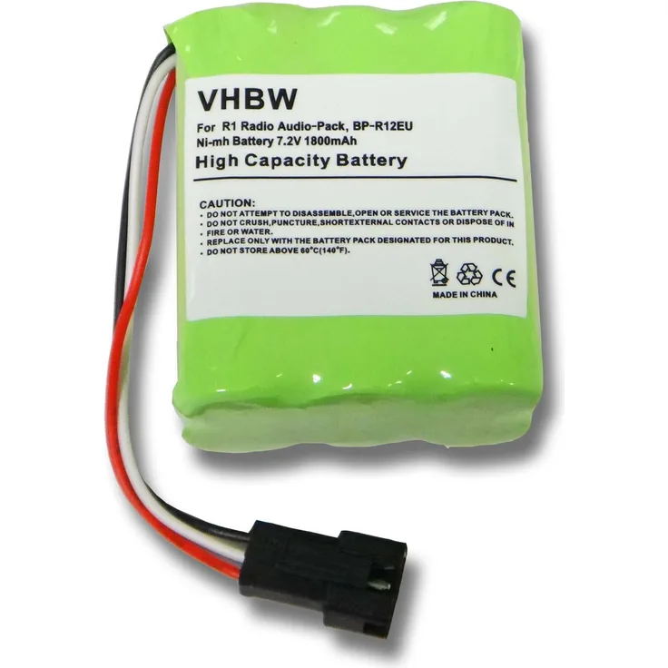 vhbw Akku kompatibel mit Tivoli PAL+, PAL BT digital Radio (1800mAh, 7,2V, NiMH)