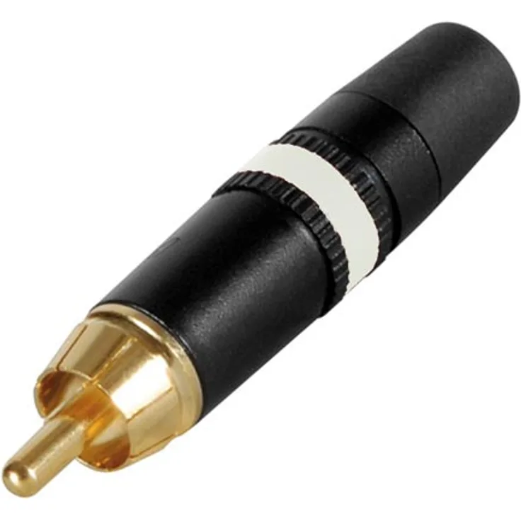 NEUTRIK - CINCHSTECKER (RCA) - VERGOLDETE KONTAKTE - WEIßER MARKIERUNGSRING