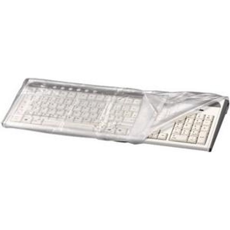 hama Tastatur-Staubschutzhaube, transparent Abdeckhaube aus reißfestem Polyethylen, Schutz vor Staub, Schmutz und Flüssigkeit, Maße: (B)480 x (T)215 x (H)50 mm (00113818)