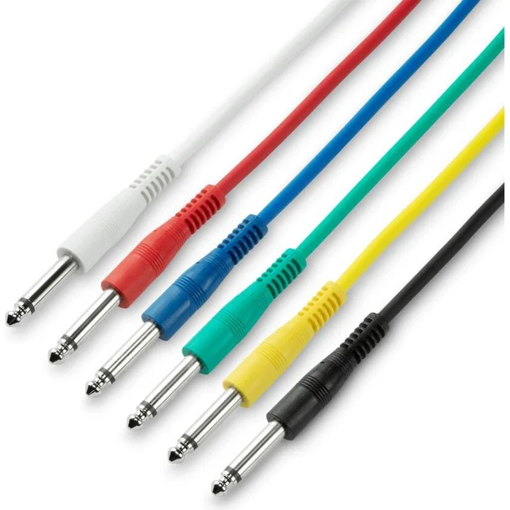 Adam Hall Cables 3 STAR IPP 0120 SET 6er Set Patchkabel 6,3 mm Klinke mono 1,20 m – Bild 1