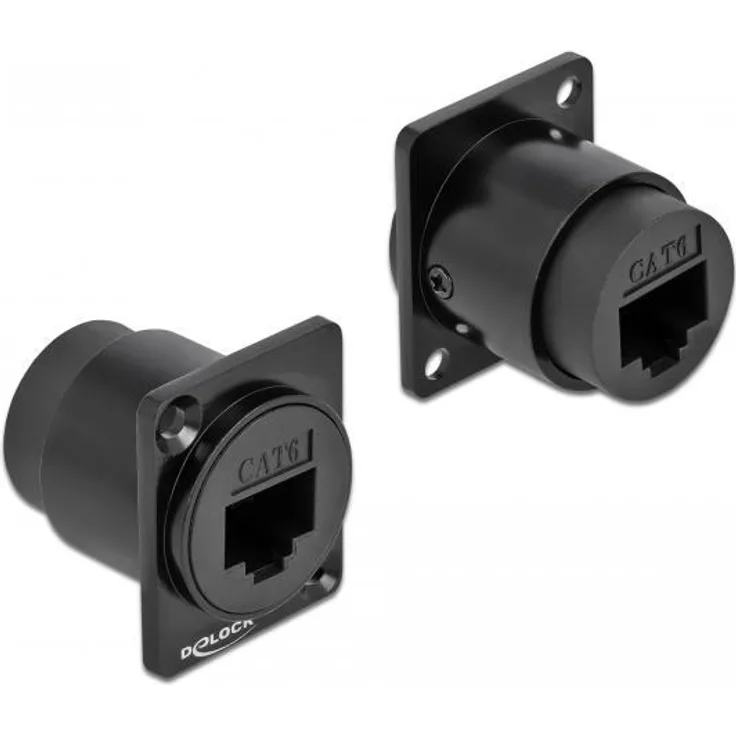 DeLOCK D-Type Module RJ45 Cat.6 jack to jack - Modulares Faceplate-Snap-In - an Schalttafel montierbar - RJ-45 - Schwarz