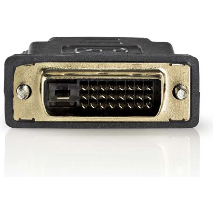 HDMI -Adapter | HDMI Buchse | DVI-D 24+1-Pin Stecker | Vergoldet | Gerade | PVC | Anthrazit | 1 Stück | Verpackung mit Sichtfenster