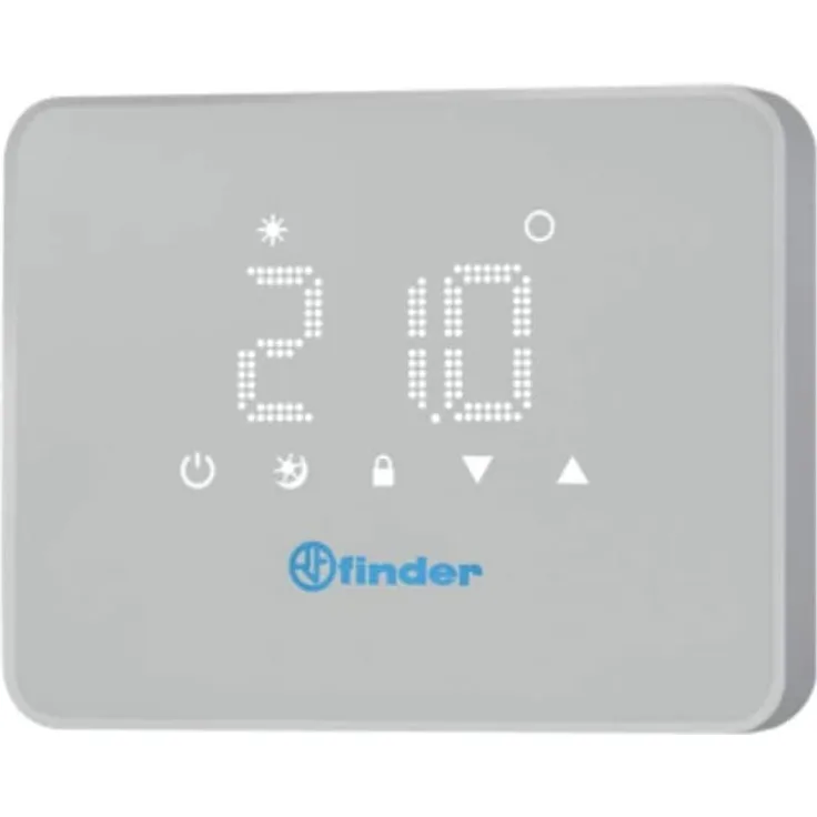 finder 1T.91.9.003.0000 Digitales Raumthermostat Aufputz, Tagesprogramm 5 bis 37 °C, Oberfläche weiß matt (FIN1T9190030000)