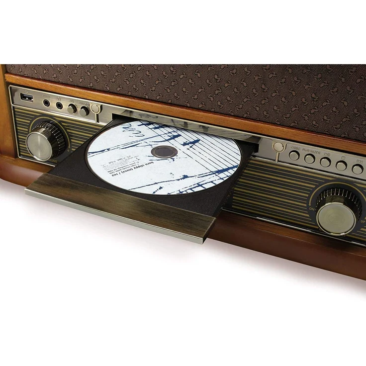 Soundmaster NR546BR Nostalgie Stereo DAB+/UKW Digitalradio mit Plattenspieler inkl Audio Technica Magnettonabnehmersystem, CD/MP3, USB, Kassette, Bluetooth und Encoding – Bild 3
