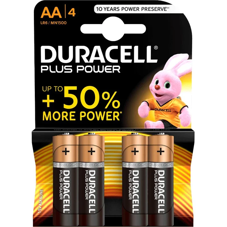 Duracell Plus Power Alkali-Batterie AA (LR6) MN1500 1,5 V 4er Blister – Bild 1