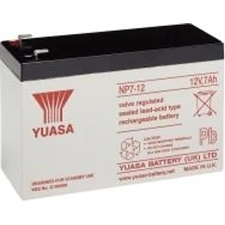 Yuasa NP7-12 - Plombierte Bleisäure (VRLA) - 12 V - 1 Stück(e) - Schwarz - Weiß - 5 Jahr(e) - 20 h (48566)