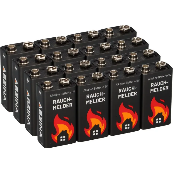 16x 9V-Block Rauchmelder Batterie für Rauchwarnmelder Messgeräte Spielzeuge