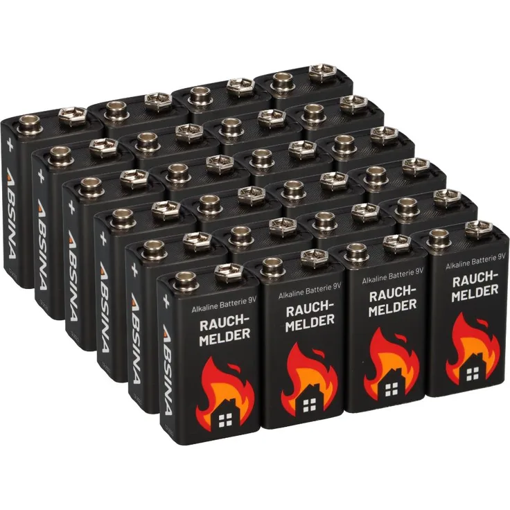 24x 9V-Block Rauchmelder Batterie für Rauchwarnmelder Messgeräte Spielzeuge