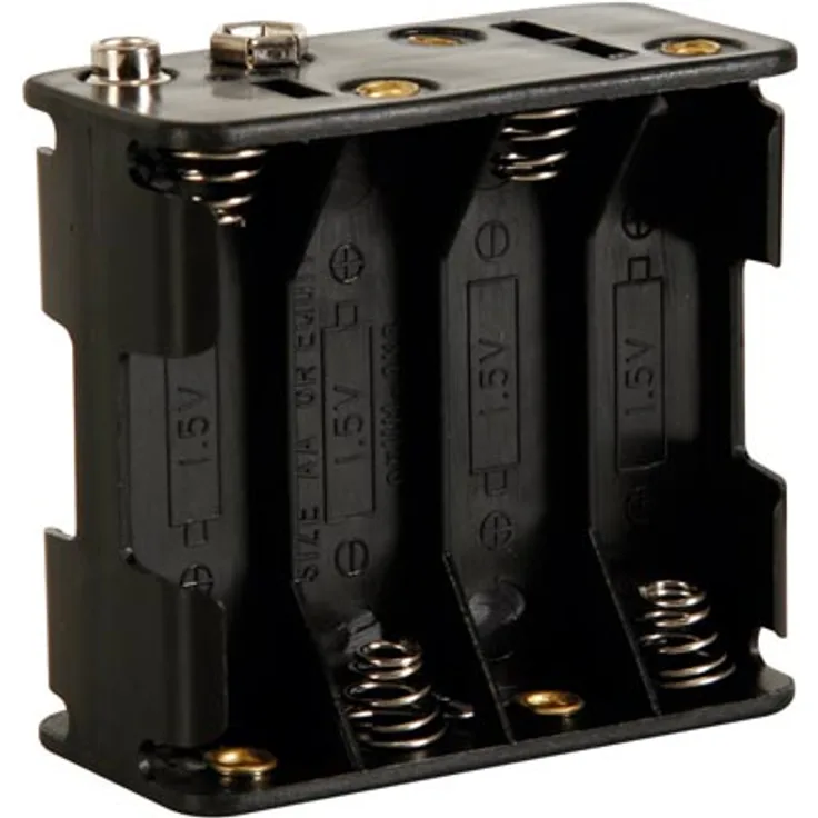 BATTERIEHALTER FÜR 8 x AA-BATTERIEN (MIT DRUCKKNOPFANSCHLÜSSEN)
