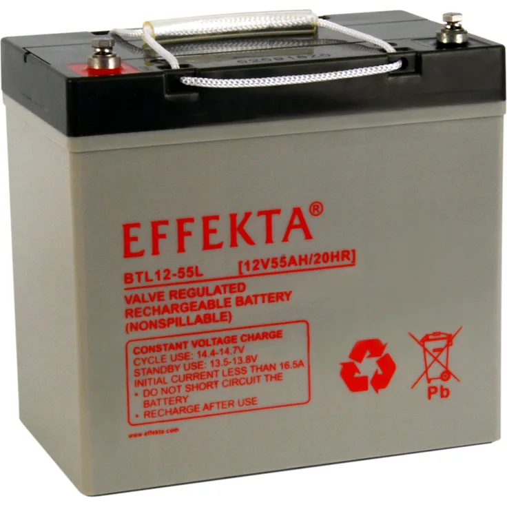 Effekta BTL 12-55L Blei-Vlies Akku AGM VRLA 12V 55Ah