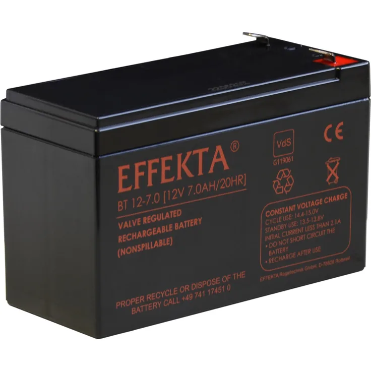 Effekta BT 12-7 VdS Blei-Vlies Akku AGM VRLA 12V 7Ah