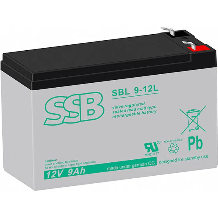 SSB Blei Akku SBL 9-12L AGM Batterie - 12V 9Ah - 6,3mm Faston