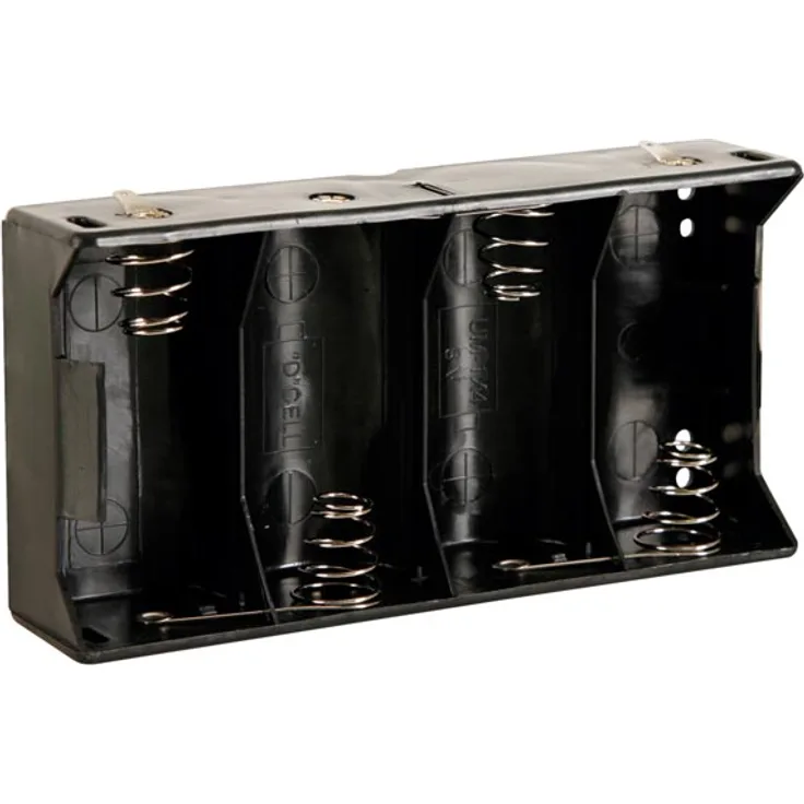 BATTERIEHALTER FÜR 4 x D-BATTERIEN (MIT LÖTFAHNEN)