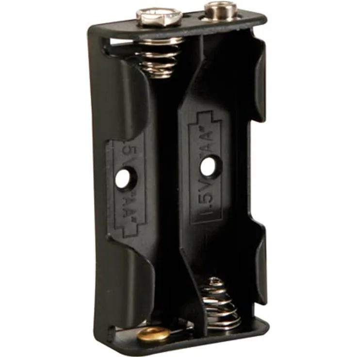 BATTERIEHALTER FÜR 2 x AA-BATTERIEN (MIT DRUCKKNOPFANSCHLÜSSEN)
