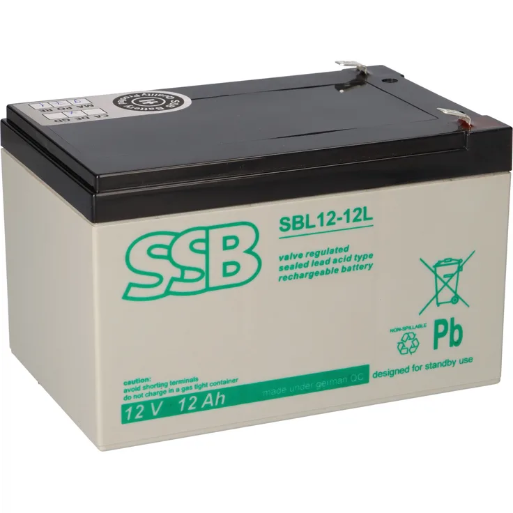 SSB Blei Akku SBL 12-12L AGM Batterie 6,3mm Faston - 12V 12Ah