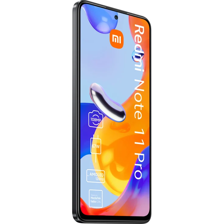 Xiaomi Redmi Note 11 Pro Smartphone 16,94cm (6,67 Zoll) AMOLED-Display, 128GB interner Speicher, 6GB RAM, Dual-SIM, Android 11, Graphite Gray – Bild 4