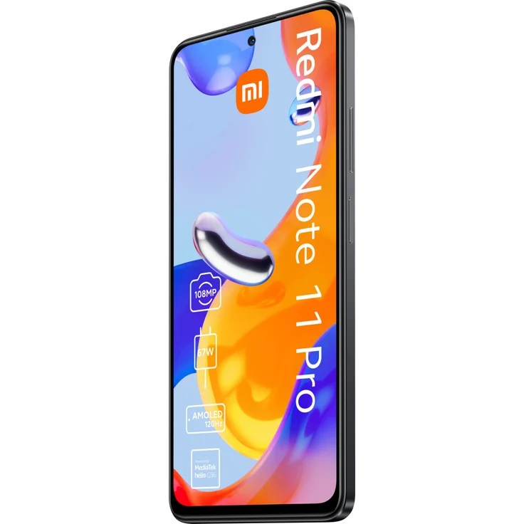 Xiaomi Redmi Note 11 Pro Smartphone 16,94cm (6,67 Zoll) AMOLED-Display, 128GB interner Speicher, 6GB RAM, Dual-SIM, Android 11, Graphite Gray – Bild 5