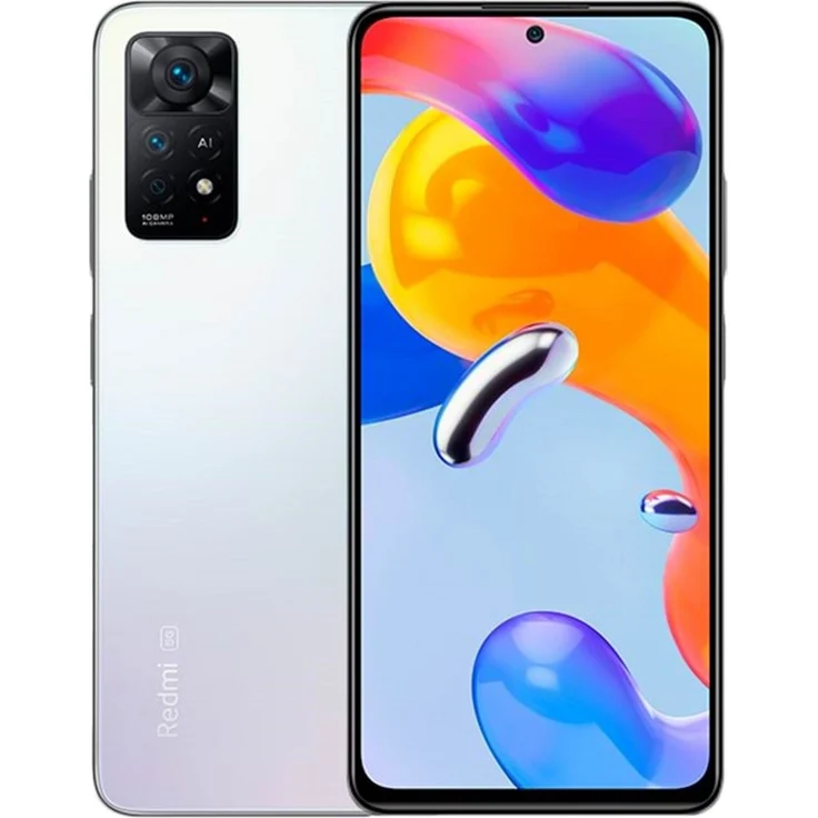 Xiaomi Redmi Note 11 Pro 5G Smartphone 16,94cm (6,67 Zoll) AMOLED-Display, 128GB interner Speicher, 6GB RAM, Dual-SIM, Android 11, Polar White – Bild 1