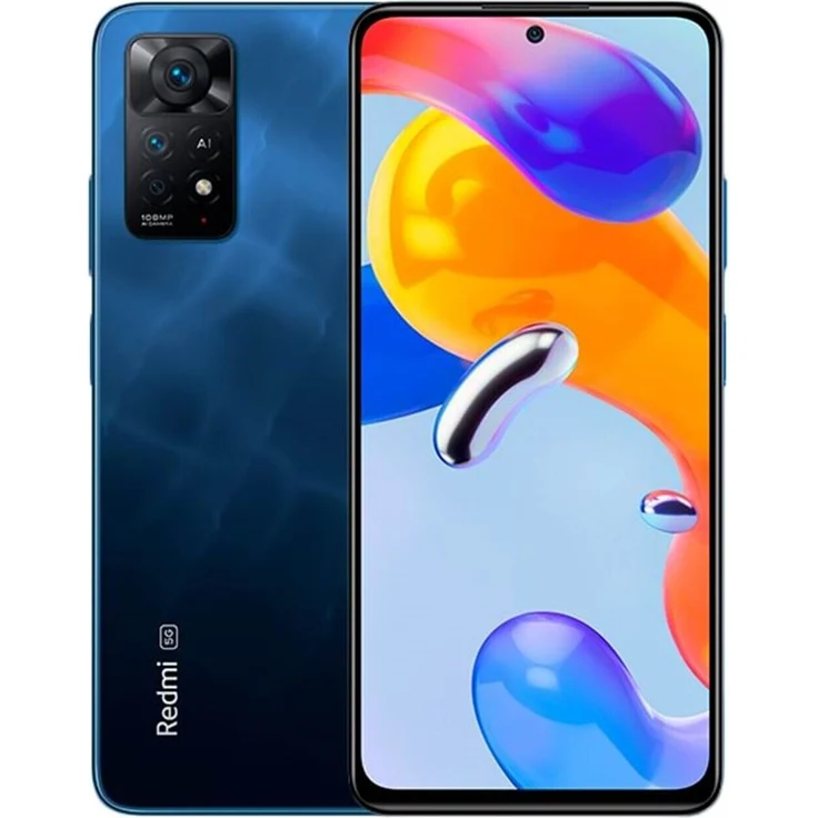 Xiaomi Redmi Note 11 Pro 5G Smartphone 16,94cm (6,67 Zoll) AMOLED-Display, 128GB interner Speicher, 6GB RAM, Dual-SIM, Android 11, Atlantic Blue – Bild 1