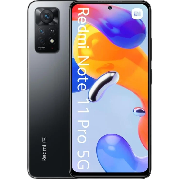 Xiaomi Redmi Note 11 Pro 5G Smartphone 16,94cm (6,67 Zoll) AMOLED-Display, 128GB interner Speicher, 6GB RAM, Dual-SIM, Android 11, Graphite Gray – Bild 1