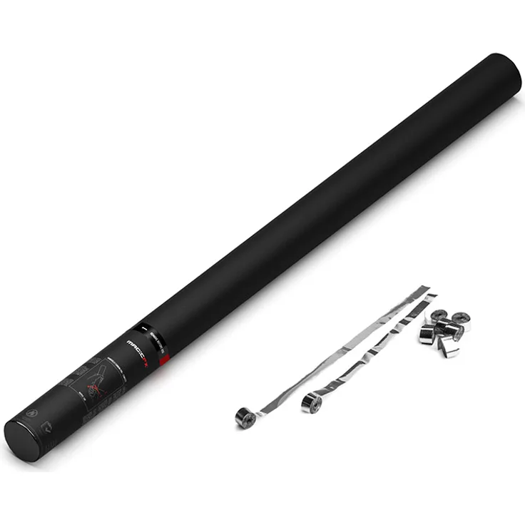 Magic FX Handbetriebene Streamerkanone PRO 80cm - Silber Metallic