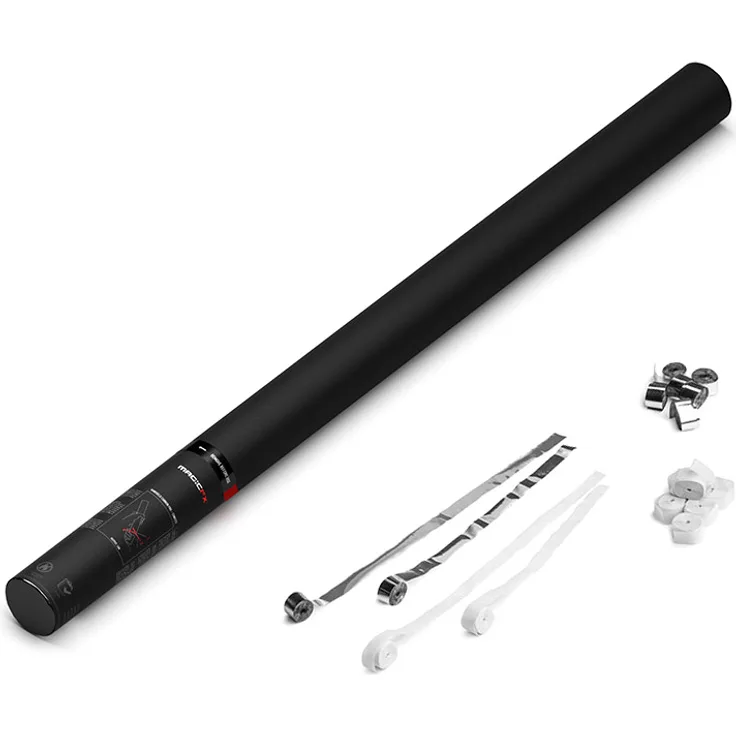 Magic FX Handbetriebene Streamerkanone PRO 80cm - Weiß+Silber