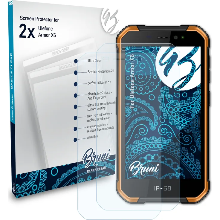 Bruni 2x Folie kompatibel mit Ulefone Armor X6