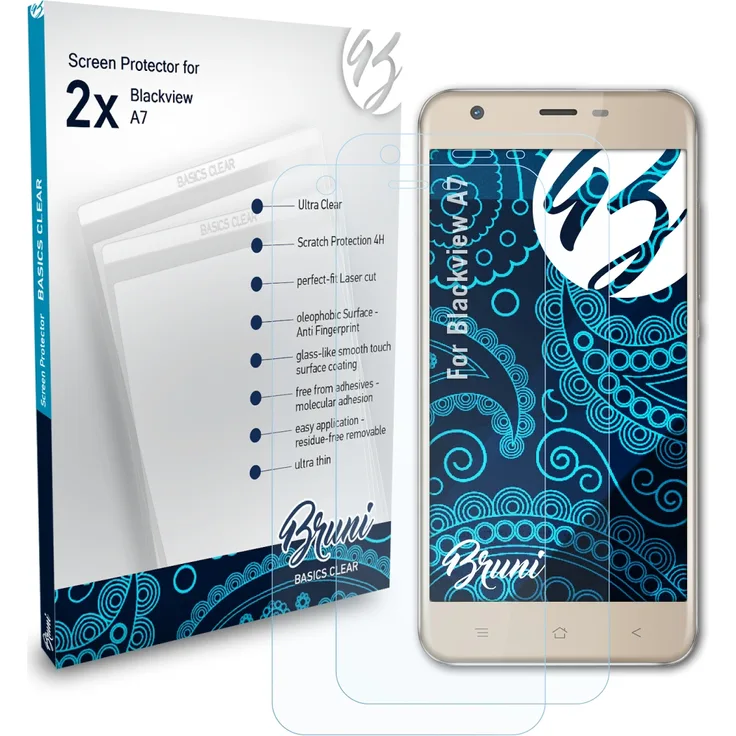Bruni 2x Folie kompatibel mit Blackview A7