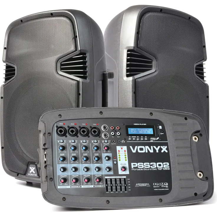 Vonyx PSS302 Tragbares Sound-Set 10-'-' SD-USB-MP3-BT mit Ständer