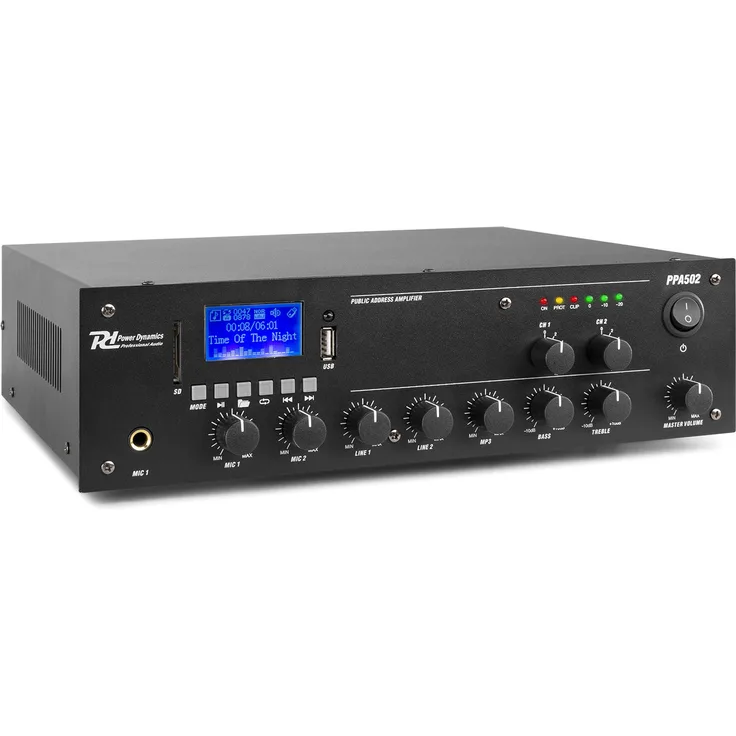 Power Dynamics PPA502 100V Mixer-Verstärker 50W 2 Zonen