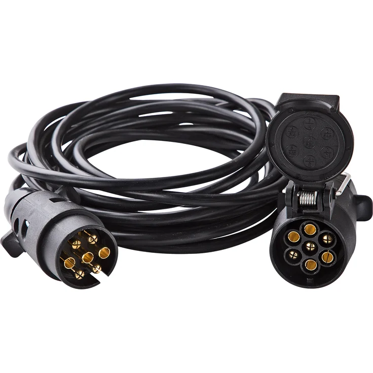 5 m Verlängerungskabel Kabel mit Kupplung + Stecker 7 pol 7x0,5 mm² schwarz