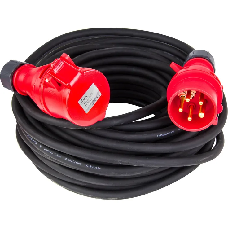 E 400 V Verlängerungskabel 25 Meter H07RNF 16A 5x1,5mm² schwarz IP44