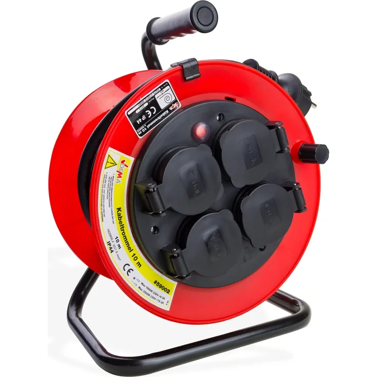 Kabeltrommel Kabelaufroller Verlängerungskabel Kabelrolle Kabelbox 4-fach 10m