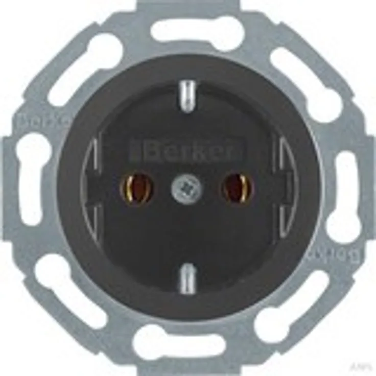 Berker Schuko- Steckdose schwarz mit Schraubklemmen 414521
