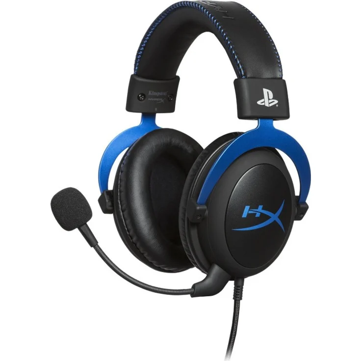 HyperX Cloud - Gaming-Headset, Playstation, offizielles Lizenzprodukt, für PS5 und PS4, Memory-Schaum-Komfort, Mikrofon mit Geräuschunterdrückung, robuster Aluminiumrahmen (HX-HSCLS-BL) – Bild 1