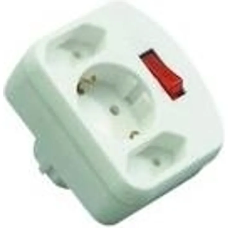 REV - Verlängerungsschnur - Wechselstrom 250 V - 3500 Watt - Eingabe, Eingang E 7-4 (SCHUKO) - output connectors: 3 - Schwarz (00135171)