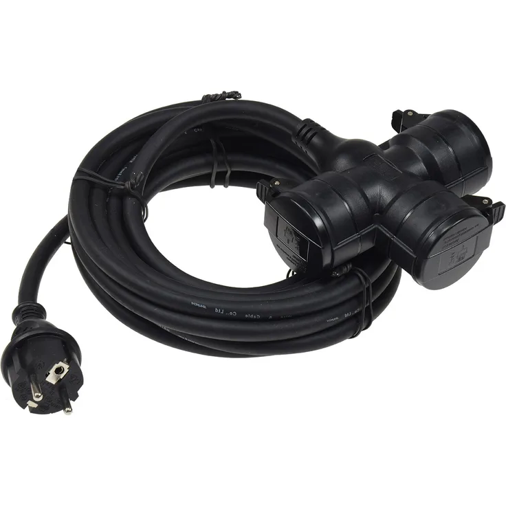 Gartensteckdose für Außen, 3-fach IP44, 5m Zuleitung