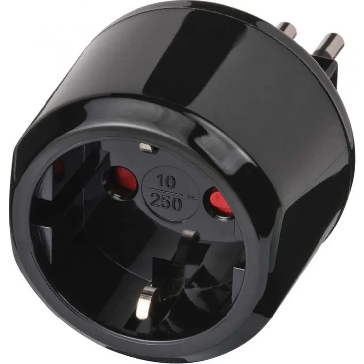 brennenstuhl Reisestecker Schutzkontakt - Italien, schwarz