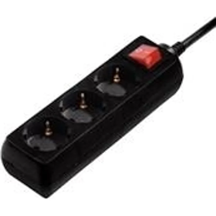 Hama 3-Way Power Strip with Switch - Steckdosenleiste - 3 Ausgangsstecker - Schwarz - 3 m – Bild 1