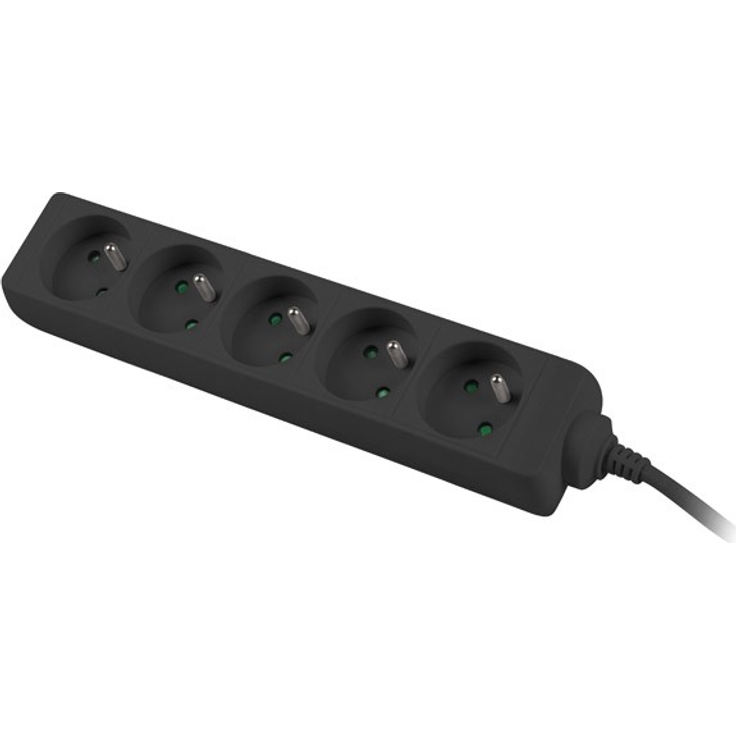 Lanberg PS0-05E-0300-BK Verlängerungskabel 3 m 5 AC-Ausgänge Indoor Schwarz (PS0-05E-0300-BK)