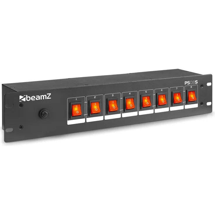 beamZ PS08S Schalttafel 8-Kanal Schuko-Steckdosen