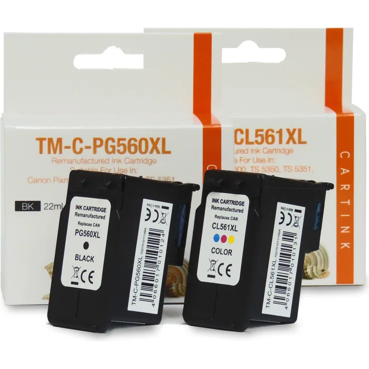Wiederbefüllt 2er Set Canon PG-560XXL BK + CL-561XXL C Druckerpatronen wiederbefüllt Schwarz + alle Farben von Gigao