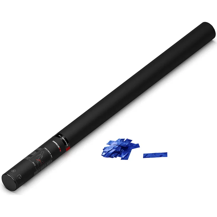 Magic FX Handbetriebene Konfettikanone PRO 80cm - Blau Metallic