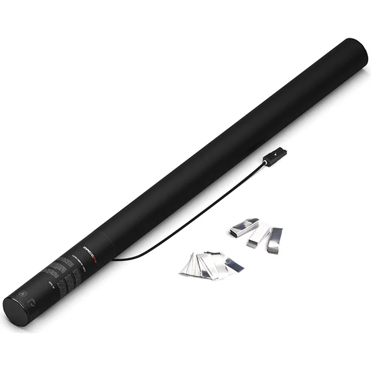 Magic FX Elektrische Konfettikanone PRO 80cm - Weiß+Silber