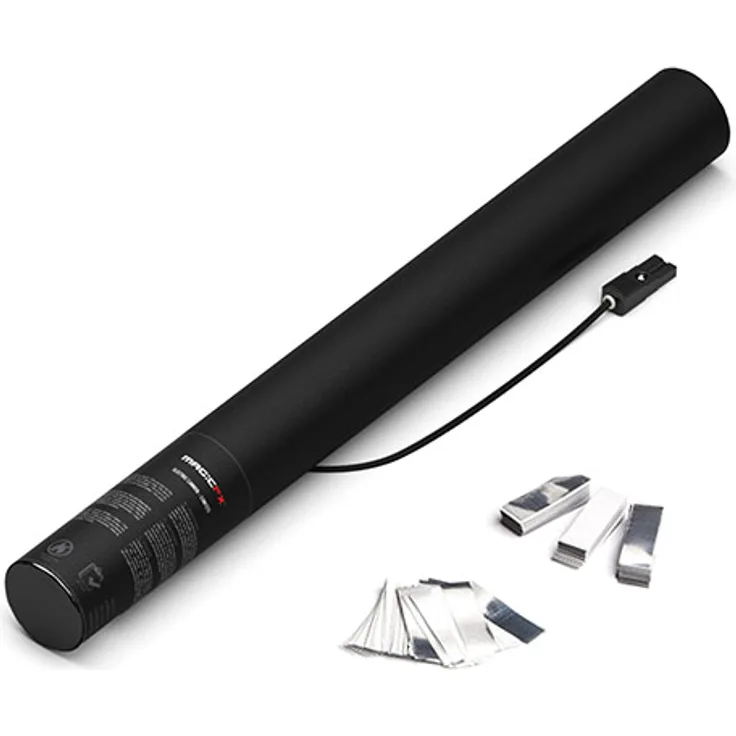 Magic FX Elektrische Konfettikanone 50cm - Weiß+Silber